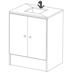 Paire de portes pour Plan de travail H70 L2x35cm