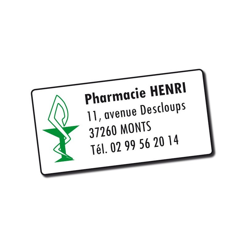 Etiquette Pharmacie personnalisée 48,5x25,4mm Par 500